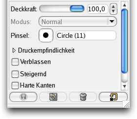 Allgemeine Werkzeugeigenschaften der Malwerkzeuge